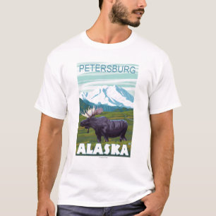 Camiseta Cena dos alces - Petersburgo, Alaska