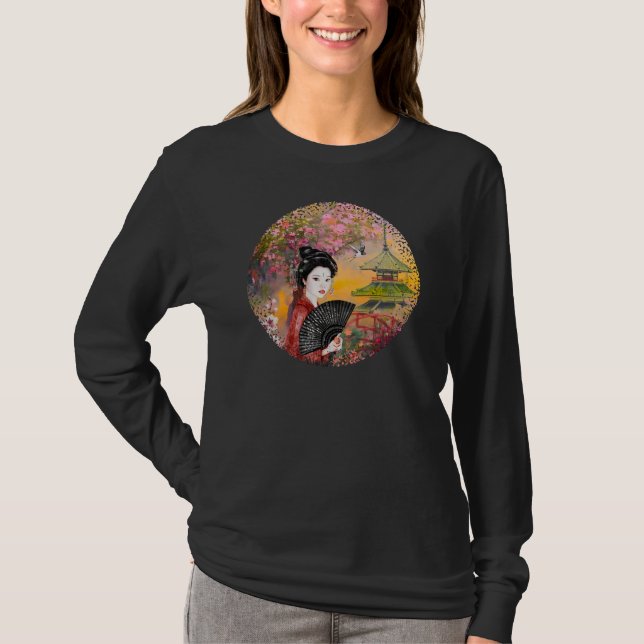 Camiseta Cena Japonesa Com Mulher (Frente)