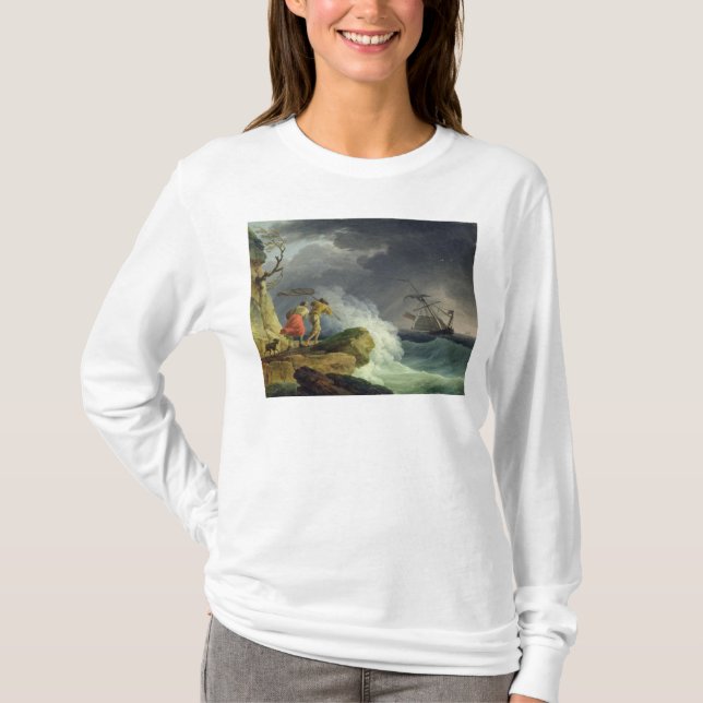 Camiseta Cena litoral em uma tempestade, 1782 (Frente)