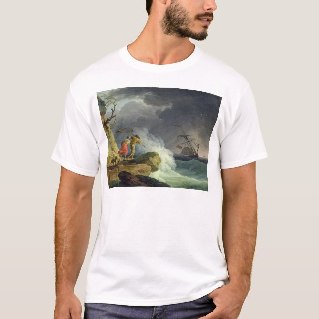 Camiseta Cena litoral em uma tempestade, 1782 (Frente)