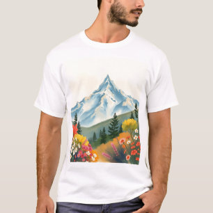 Camiseta Cena Montanhosa Impressionista Aconchegante