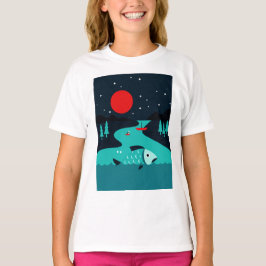 Camiseta Cena noturna de um rio