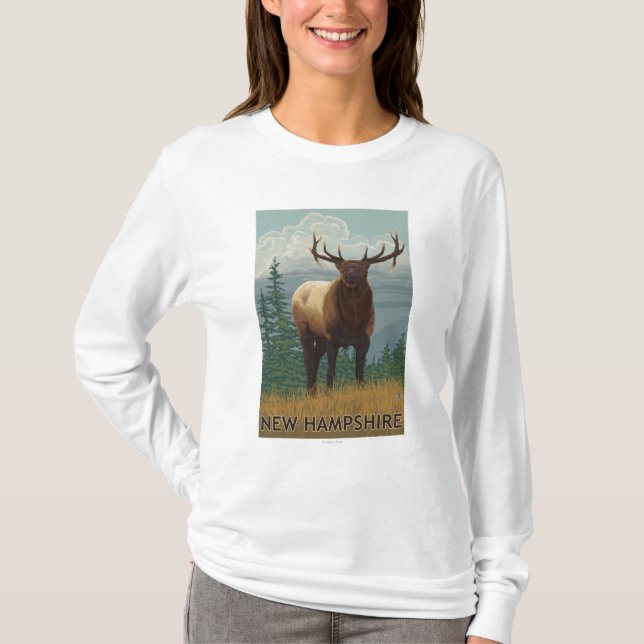 Camiseta Cena nova de HampshireElk (Frente)