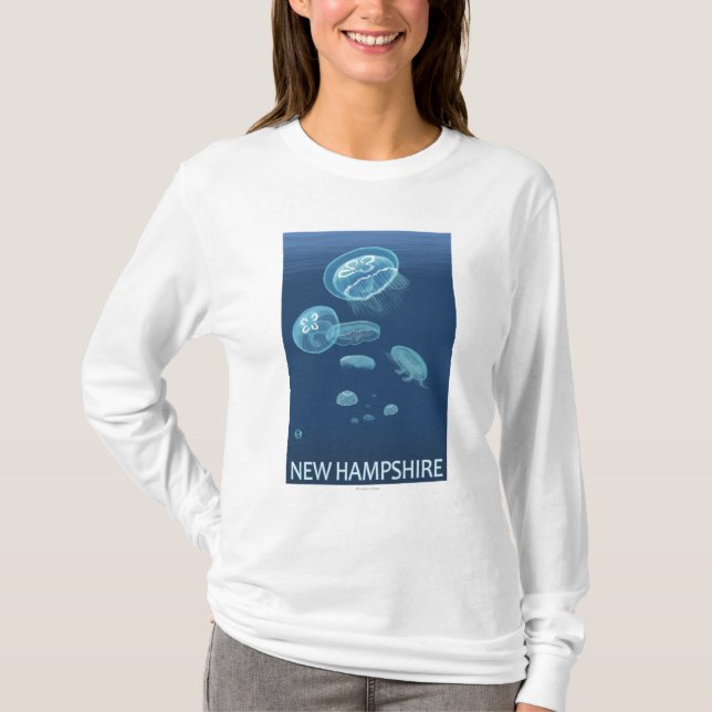 Camiseta Cena nova de HampshireJellyfish (Frente)