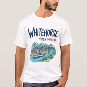 Camiseta Cena Paisagem Colorida Whitehorse Yukon Canadá