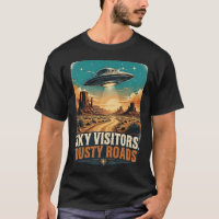 Cena Retro de OVNI no Deserto Ocidental Vintage