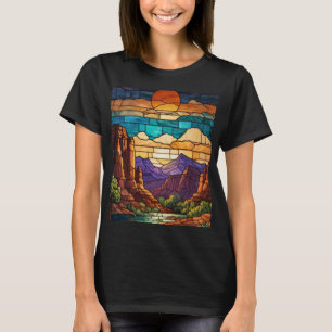 Camiseta Cena retrô do deserto montanhas de Sedona arte em 