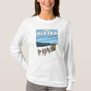 Camiseta Cena Sledding do cão - Sitka, Alaska