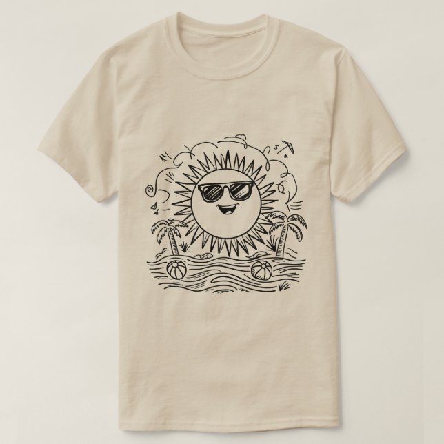 Camiseta Cena Sun Beach Feliz (Frente do Design)