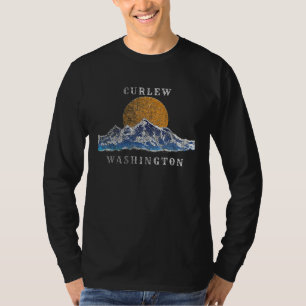 Camiseta Cena Sunset da Montanha de Washington Curlew