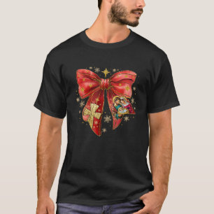 Camiseta Cena Vermelha Natividade Arco de Jesus Natal Ch
