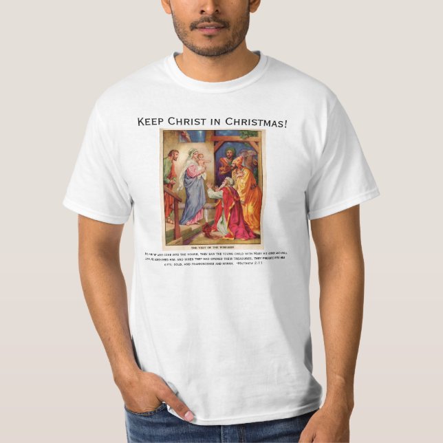 Camiseta Cena Wisemen da natividade do Natal (Frente)