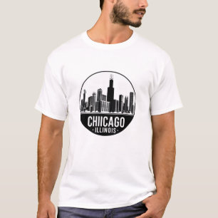 Camiseta Cenário da Cidade de Chicago Illinois Vintage Viag