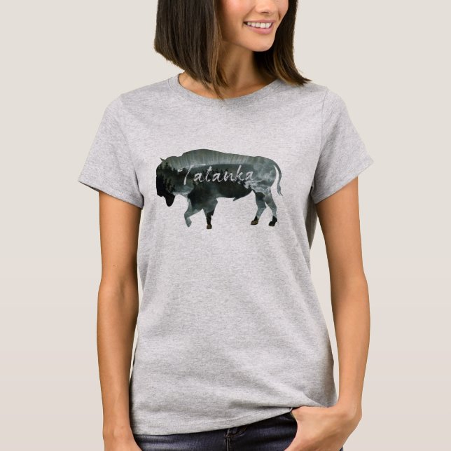 Camiseta Cenário da natureza do bisonte do búfalo de (Frente)