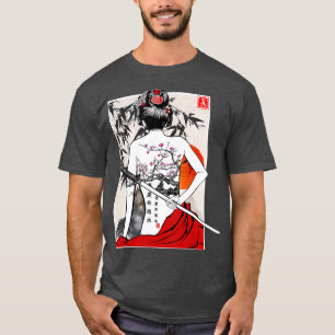 Camiseta Cenário de Cultura Samurai Japonês Vintage Sakur