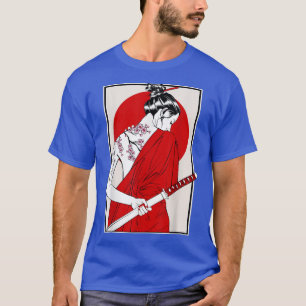 Camiseta Cenário de Cultura Samurai Japonês Vintage Sakura