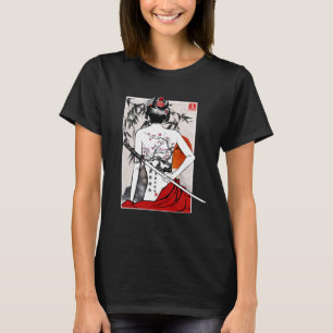 Camiseta Cenário de Cultura Samurai Japonês Vintage Sakura