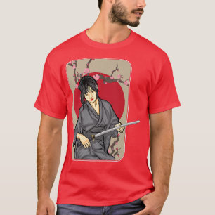 Camiseta Cenário de Cultura Samurai Japonês Vintage Sakura 