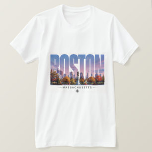 Camiseta Cenário de viagem da orla de Boston Massachusetts