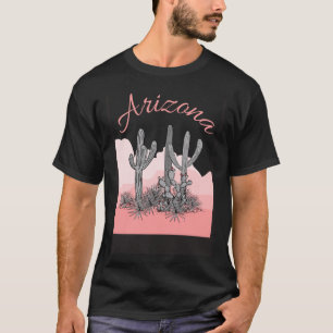 Camiseta Cenário do Deserto do Arizona com Cacto Saguaro Ro
