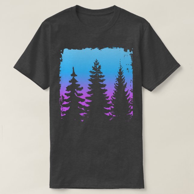 Camiseta Cenário florestal silencioso (Frente do Design)