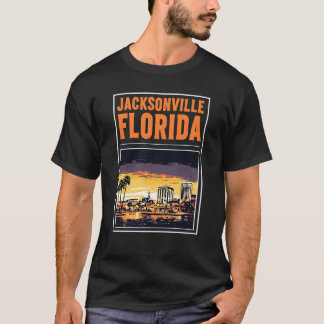 Camiseta Cenário Gráfico de Cidade de Jacksonville Flórida