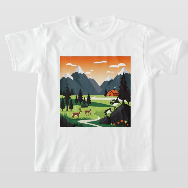 Camiseta Cenário montanhoso pitoresco (Postura )