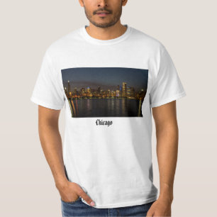 Camiseta Cenário Noturno da Cidade de Chicago