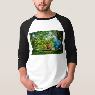 Camiseta Cenário tropical exuberante do rinoceronte do Slip