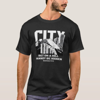 Camiseta Cenário urbano Montanha Citação Design amigos