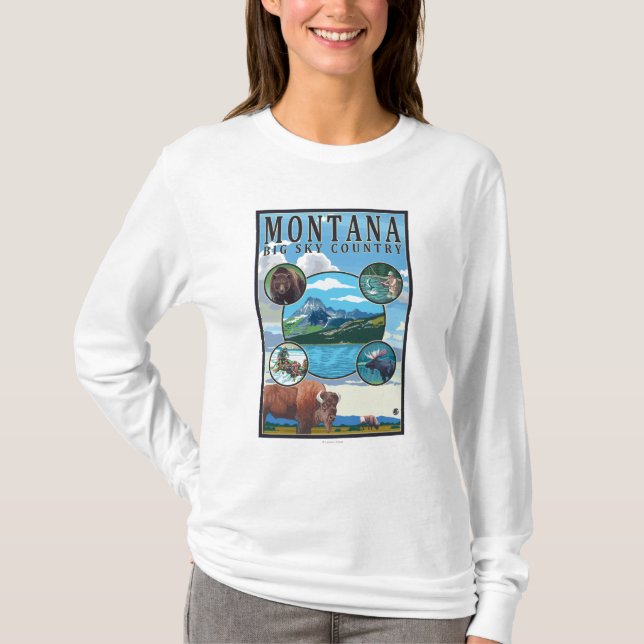 Camiseta Cenas do estado de Montana (Frente)