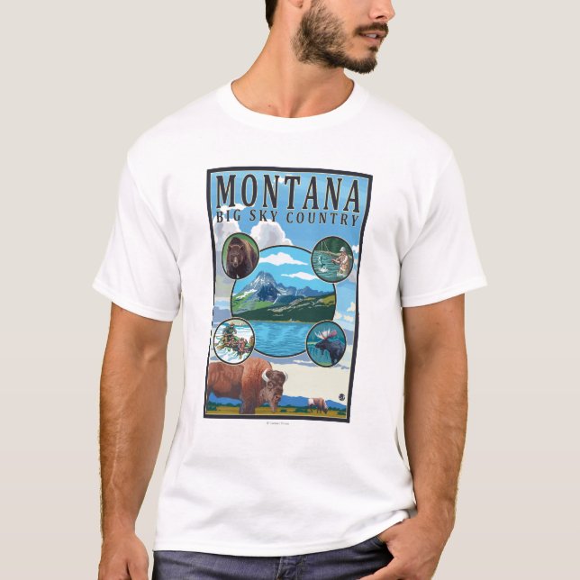 Camiseta Cenas do estado de Montana (Frente)