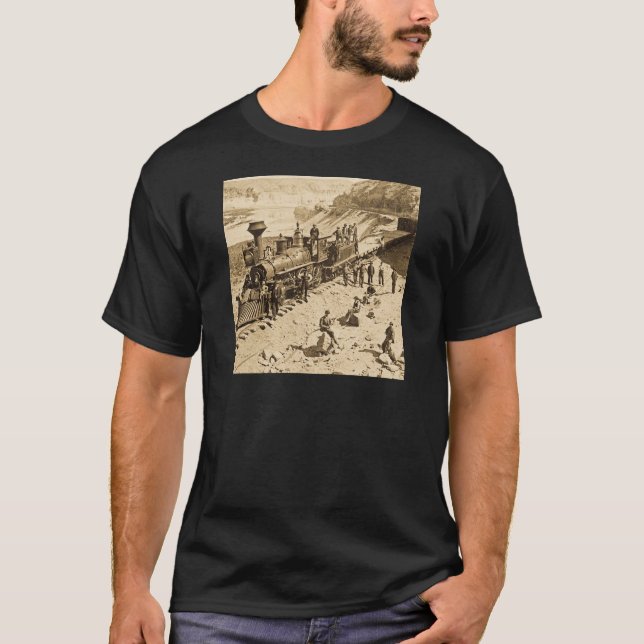 Camiseta Cenas no Sepia pacífico da estrada de ferro da (Frente)