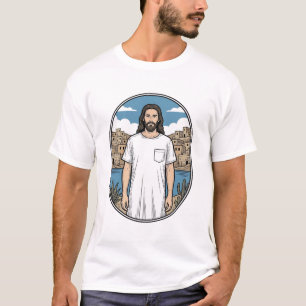 Camiseta cênica de figura espiritual com gravação