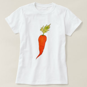 Camiseta Cenoura Alegre em Aquarela