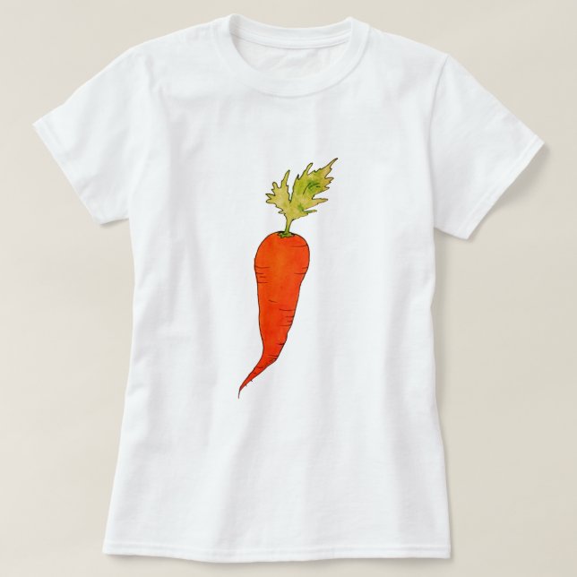 Camiseta Cenoura Alegre em Aquarela (Frente do Design)
