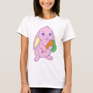 Camiseta Cenoura bonito do coelho de coelho dos desenhos