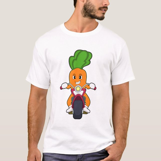 Camiseta Cenoura como Biker com motocicleta.PNG (Frente)