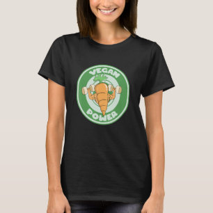 Camiseta Cenoura Forte Poder Vegano Levantamento de Peso Ac