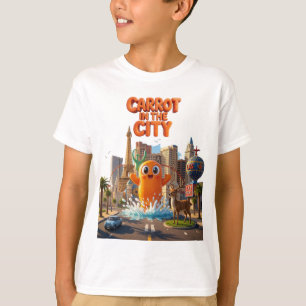 Camiseta Cenoura Infantil na Cidade Gráfico Divertido