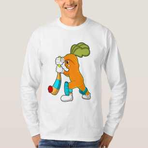 Camiseta Cenoura no Cricket com morcego de Cricket