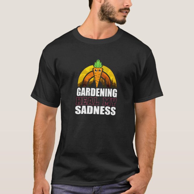 Camiseta Cenouras Alegres de Citação de Jardinagem (Frente)