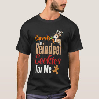Camiseta Cenouras para Biscoitos de Rena Natal Santa Natal 