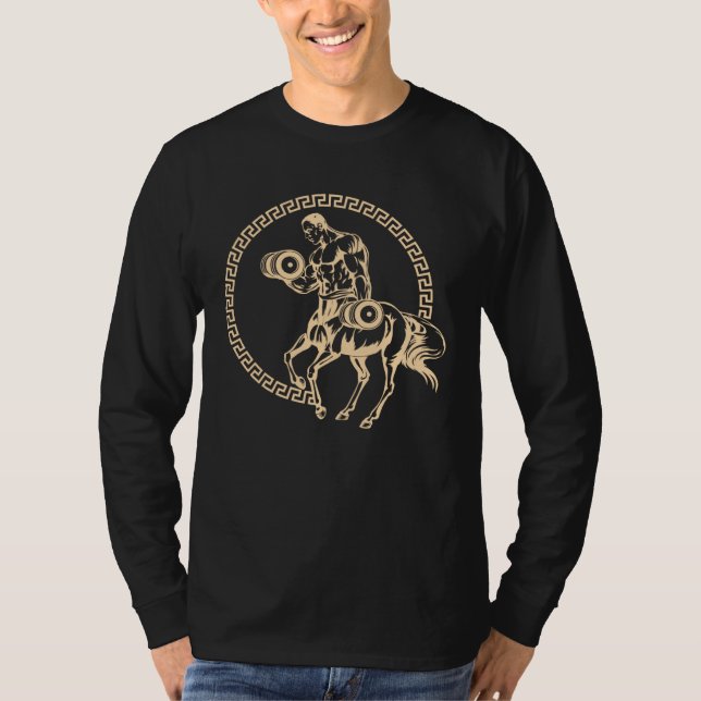 Camiseta Centaur Lifts Weights Fitness Workout at Gym Minot (Frente)