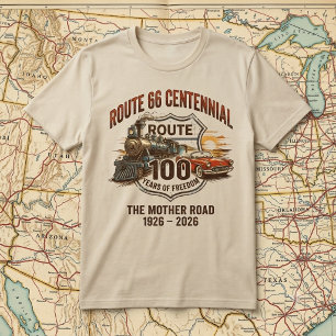 Camiseta Centenário da Rota 66 100 Anos de Liberdade Vintag