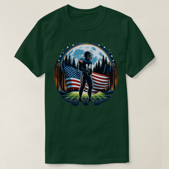 Camiseta Center American Flag Full Moon Player 1 (Frente do Design)