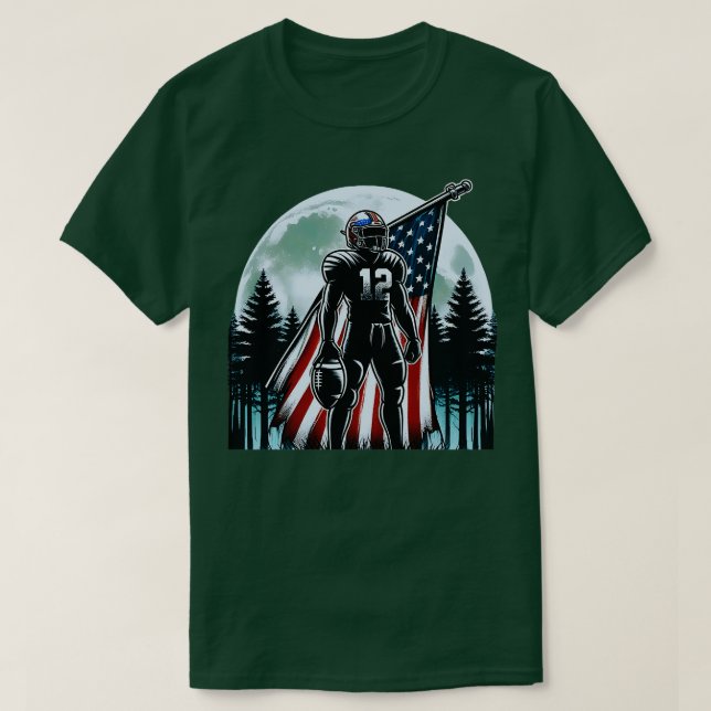 Camiseta Center American Flag Full Moon Player 3 (Frente do Design)