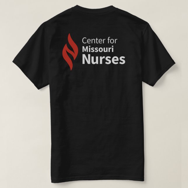 Camiseta Center for Missouri Nurses Black T-Shirt (Verso do Design)