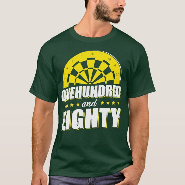 Camiseta - Cento e oitenta - Jogador de dardo engraçado (Frente)