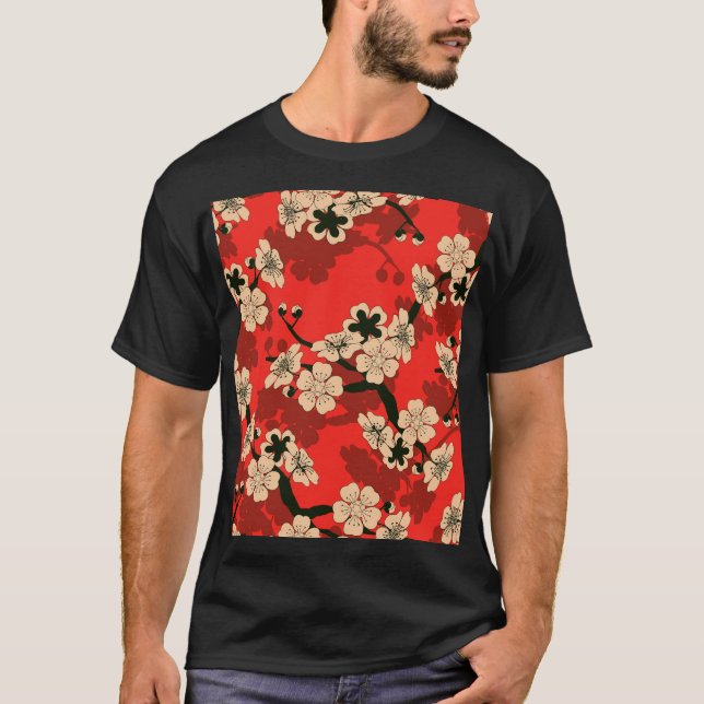Camiseta Central de Cereja Japonesa: Na moda (Frente)